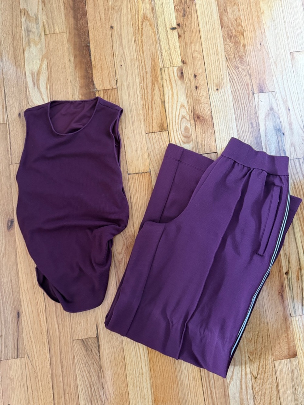 alo pants and tank - maroon